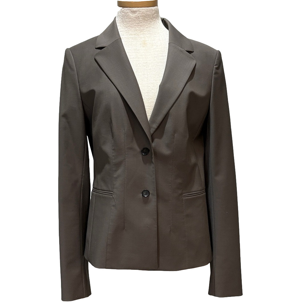 Ann Taylor sz 10T taupe grey colored wool blend tailored blazer